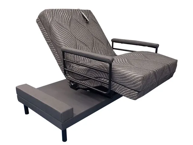 Independence Bed seat turned 90 degrees toward the side of the bed